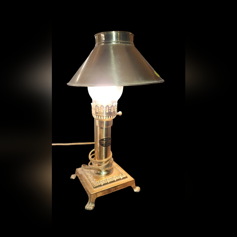 Orient Express Paris to Istanbul Solid Brass Claw Foot Desk/Coach 21" Lamp